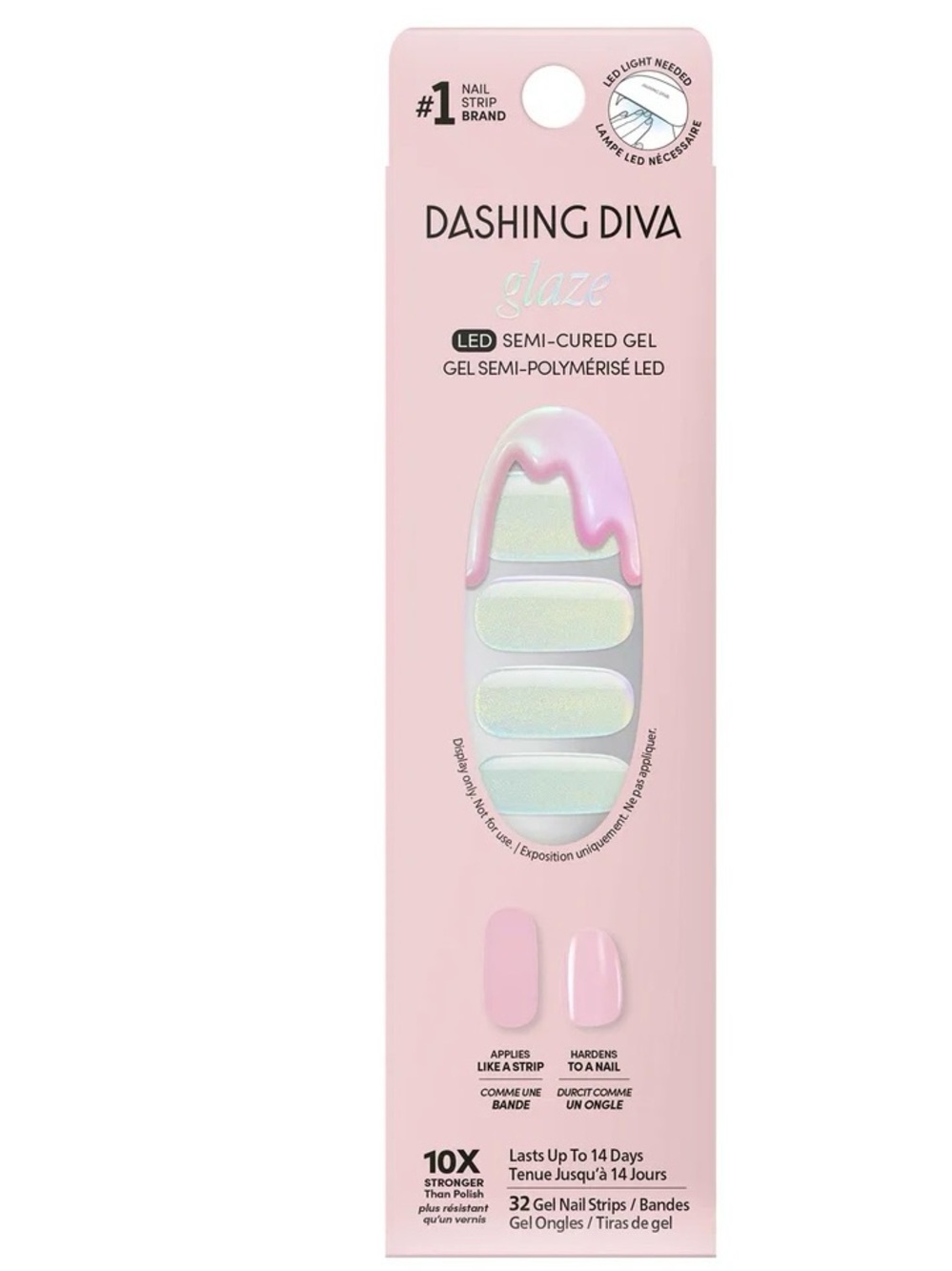 Dashing Diva Glaze California Breeze Semi-Cured Gel Nail Strips Iridescent